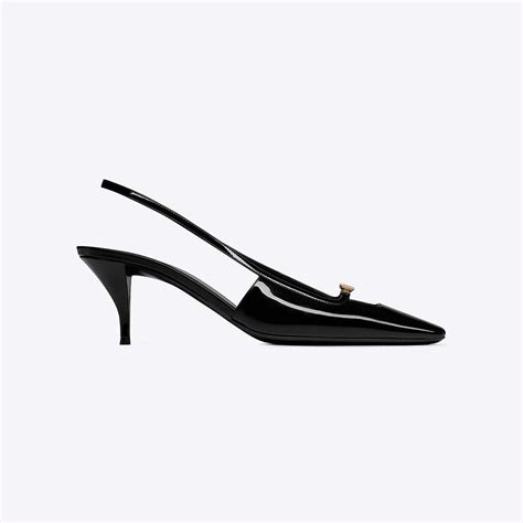 white black patent ysl flat|ysl slingback pumps.